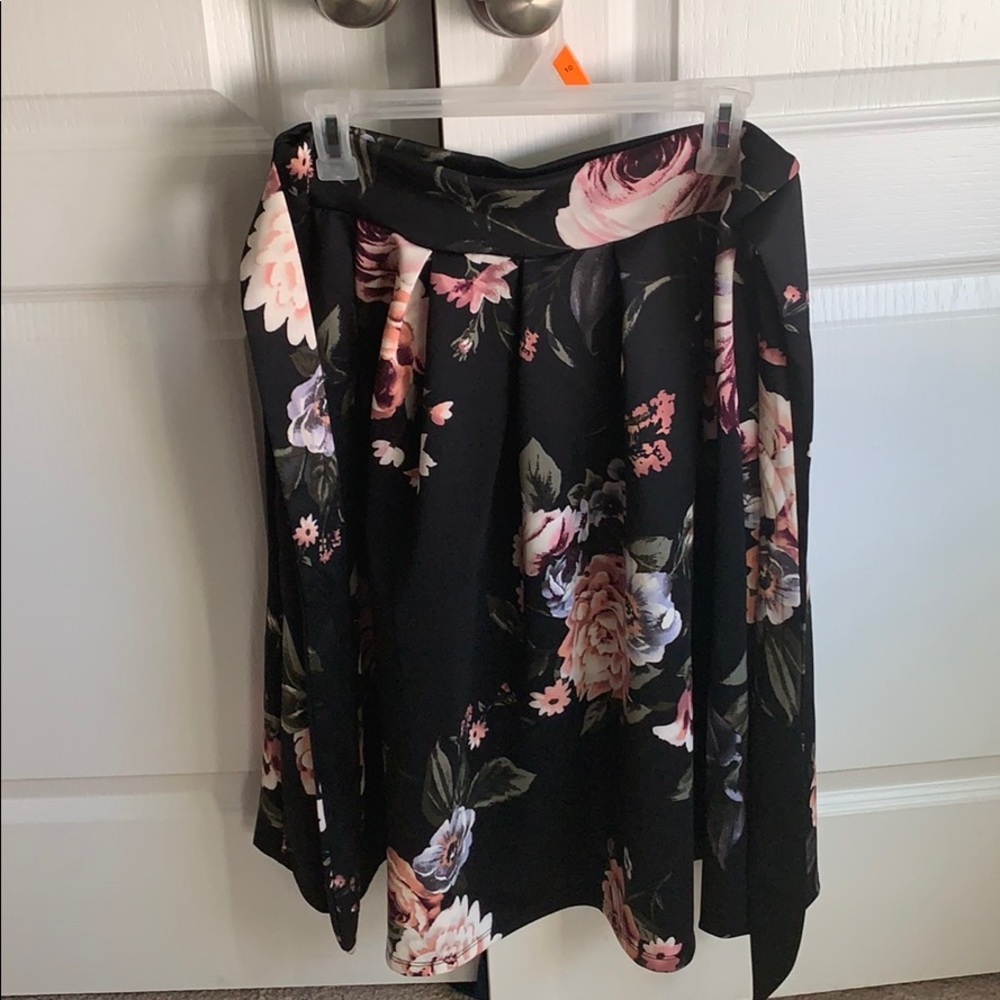 Midi Flare Skirt with Attached belt